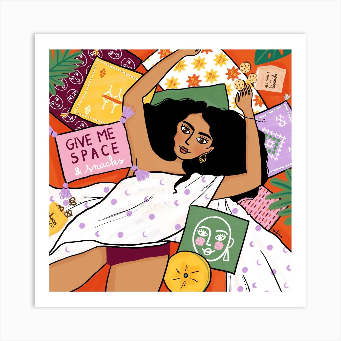 Snacks In Bed Square Poster