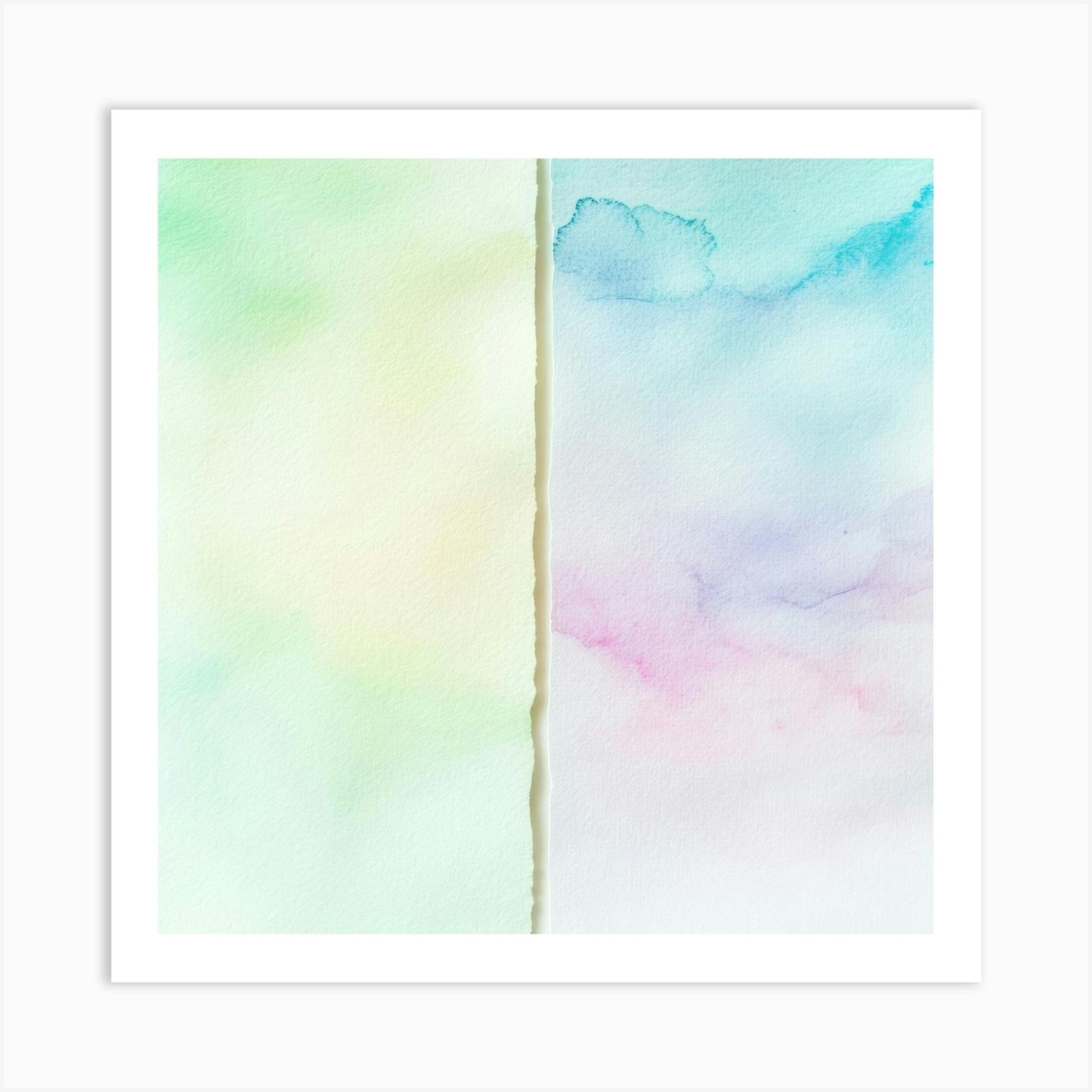 Watercolor Clouds On Paper Art Print by Bilge Paksoylu