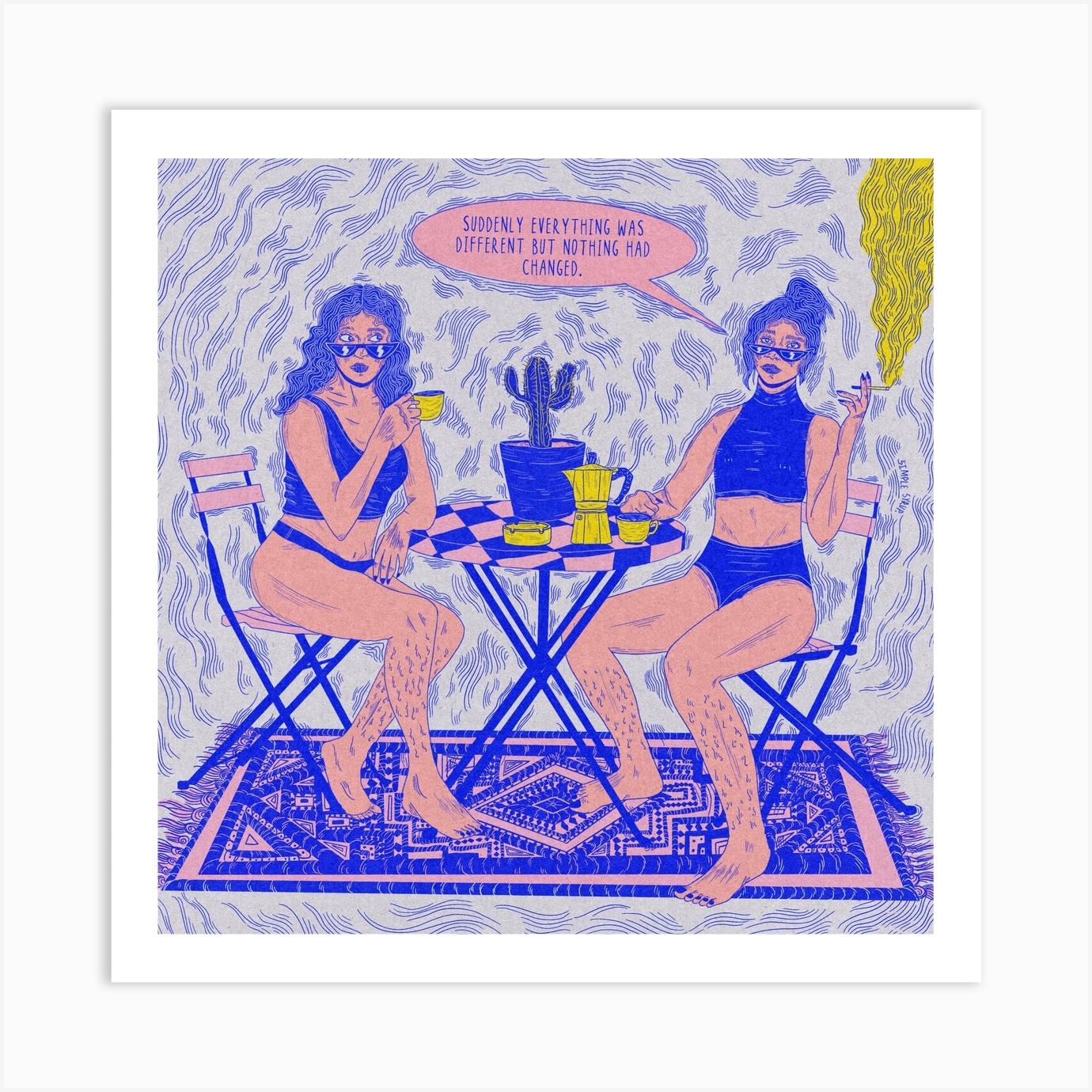 Table Talk Square Art Print by Simple Syrup