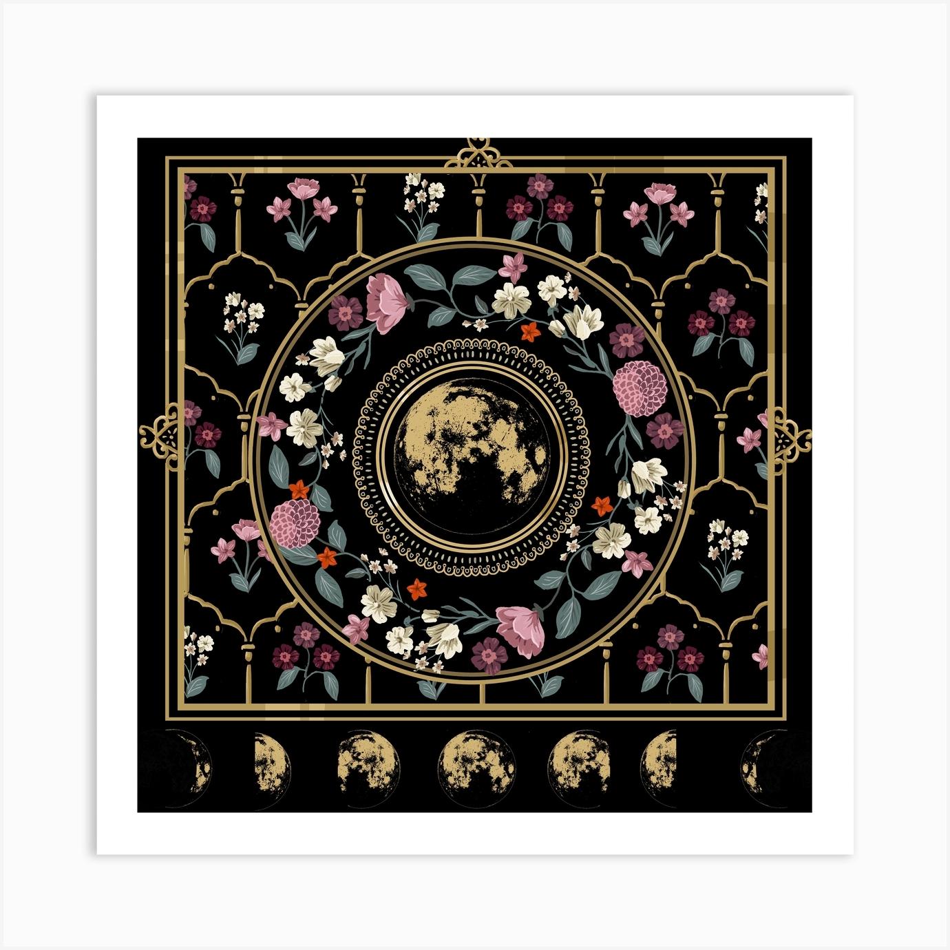 Moon Chart Square Art Print by Felix Green