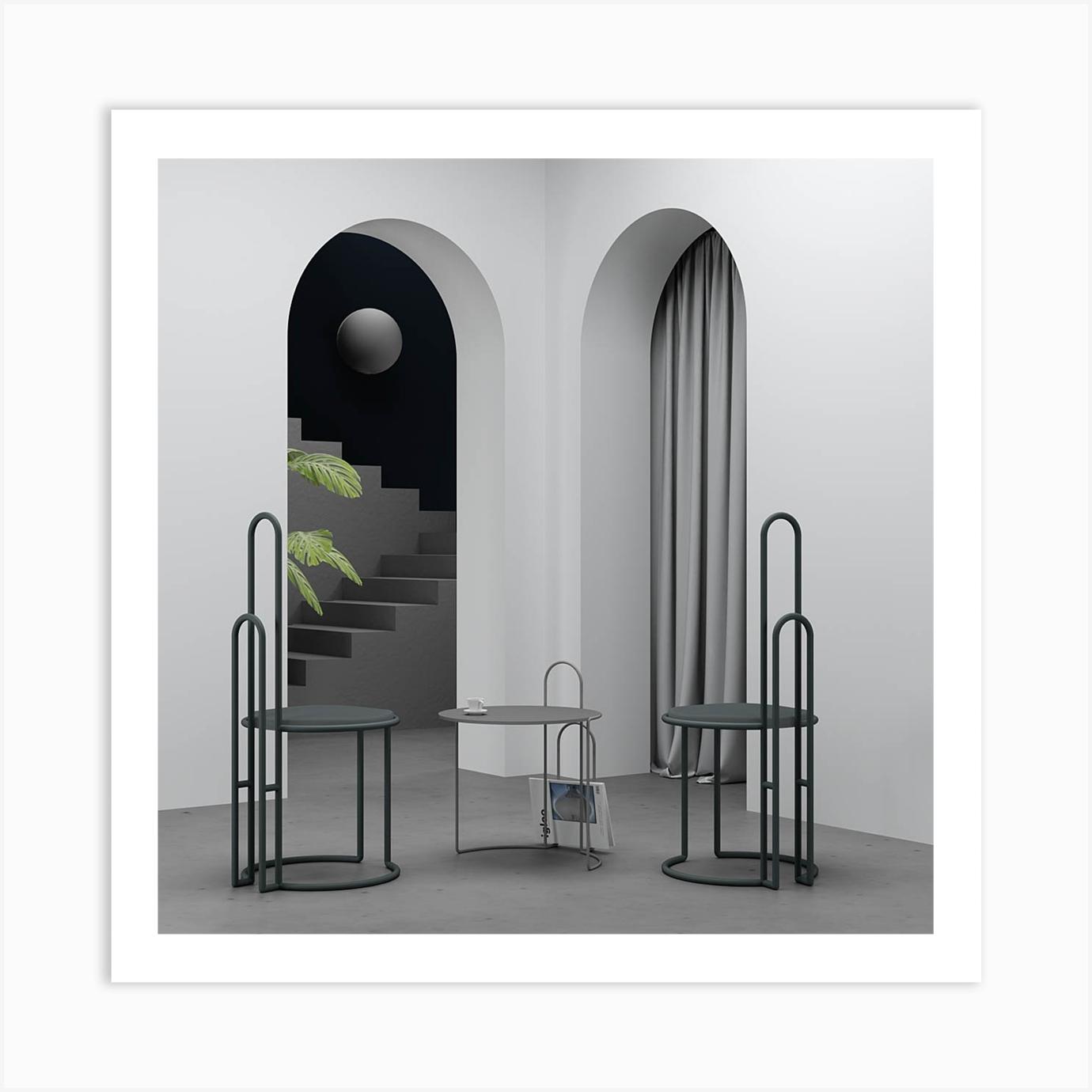 Eka Furniture Collection Square Art Print by Nisa Kaydu