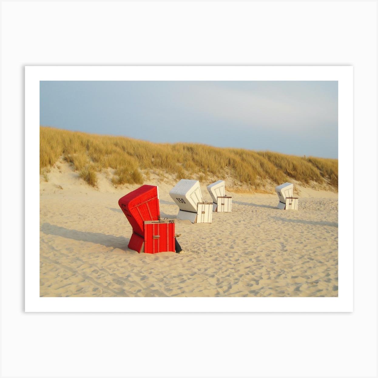 Chairs On The Beach Art Print by Theo's Picture Factory