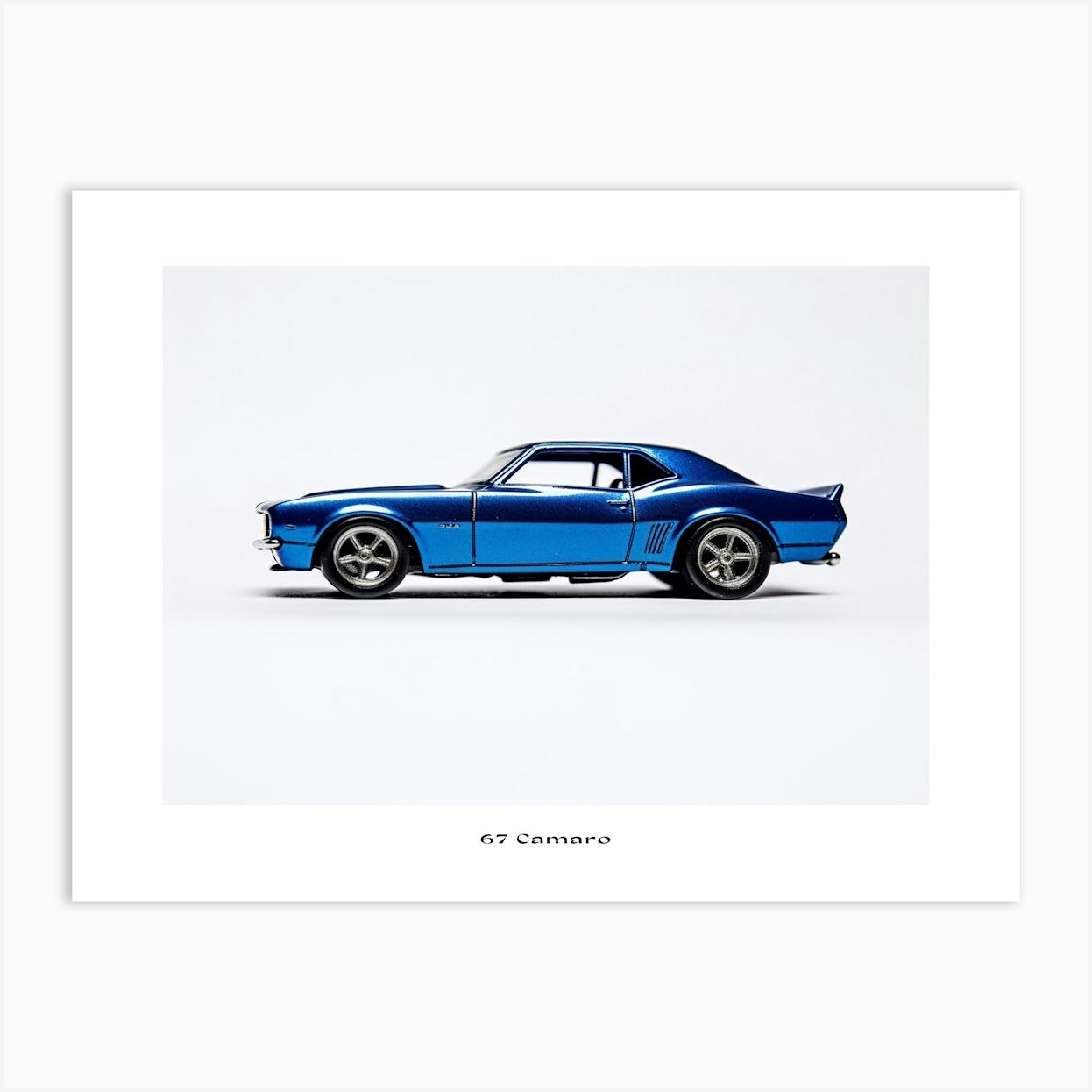 Toy Car 67 Camaro Blue Poster Art Print by Scribble Studio