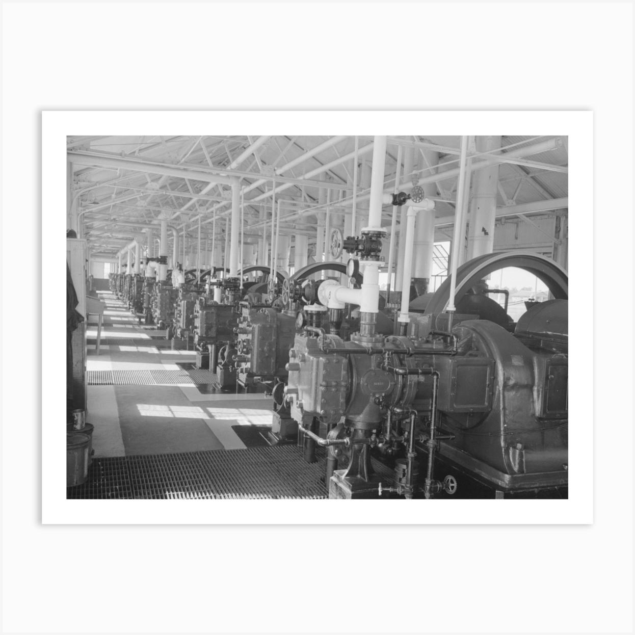 Untitled Photo, Possibly Related To Interior Of Diesel Engine Motor Plant At Oil Refinery, Seminole, Oklahoma By Art Print by Fy! Classic Art Prints