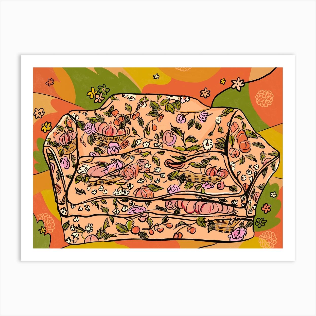 Groovy Couch Art Print by Vivian Shih