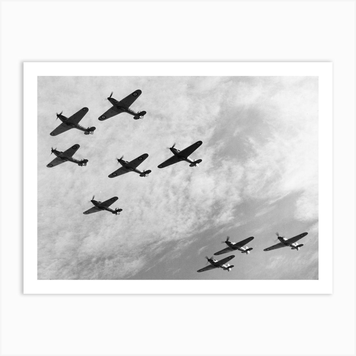 A Formation Of Hawker Hurricane Fighters October 1940 Poster