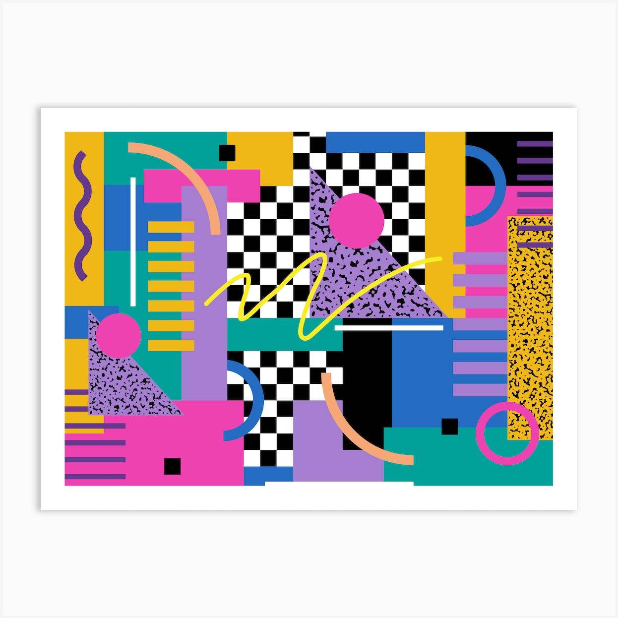 Memphis Pattern 80s Retro Vaporwave 90s Art Art Print by
