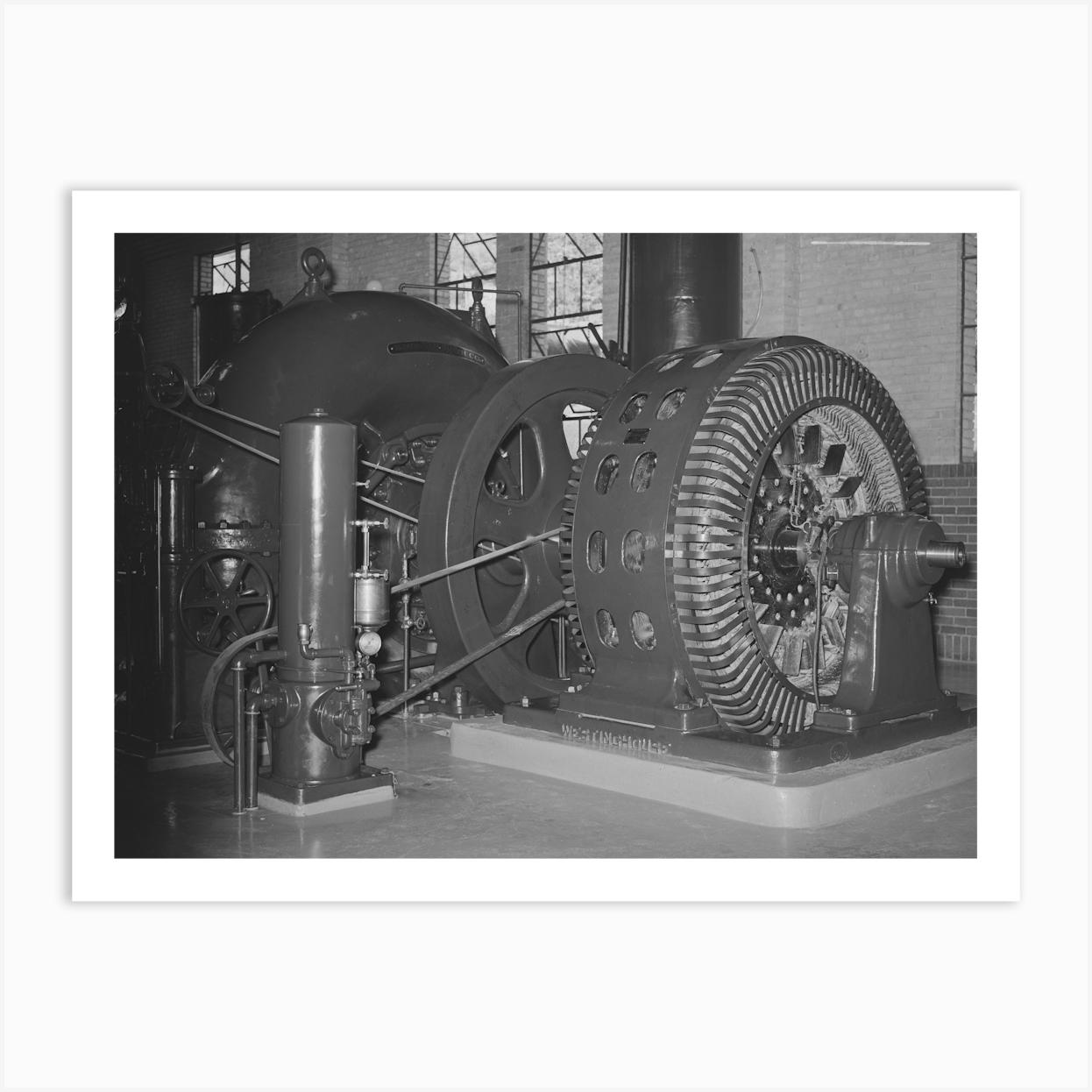Water Turbine And Electric Generator At Municipal Power Plant, Logan, Utah By Russell Lee Art Print by Fy! Classic Art Prints and Posters