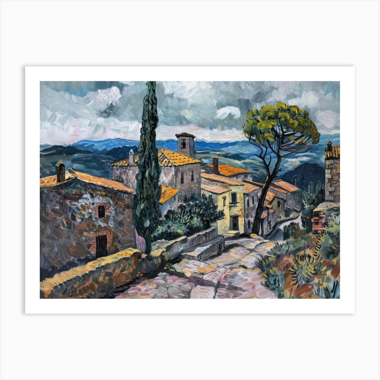 Peaceful Pathways Painting Inspired By Paul Cezanne Art Print by ArtEra Creations