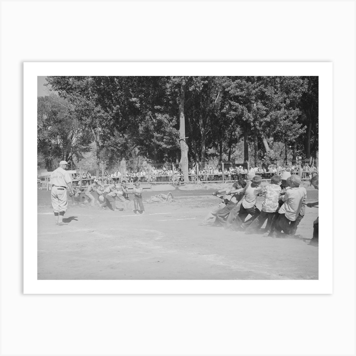 Kids Tug Of War At The Fourth Of July Celebration At Vale, Oregon By Russell Lee Art Print by Fy! Classic Art Prints and Posters