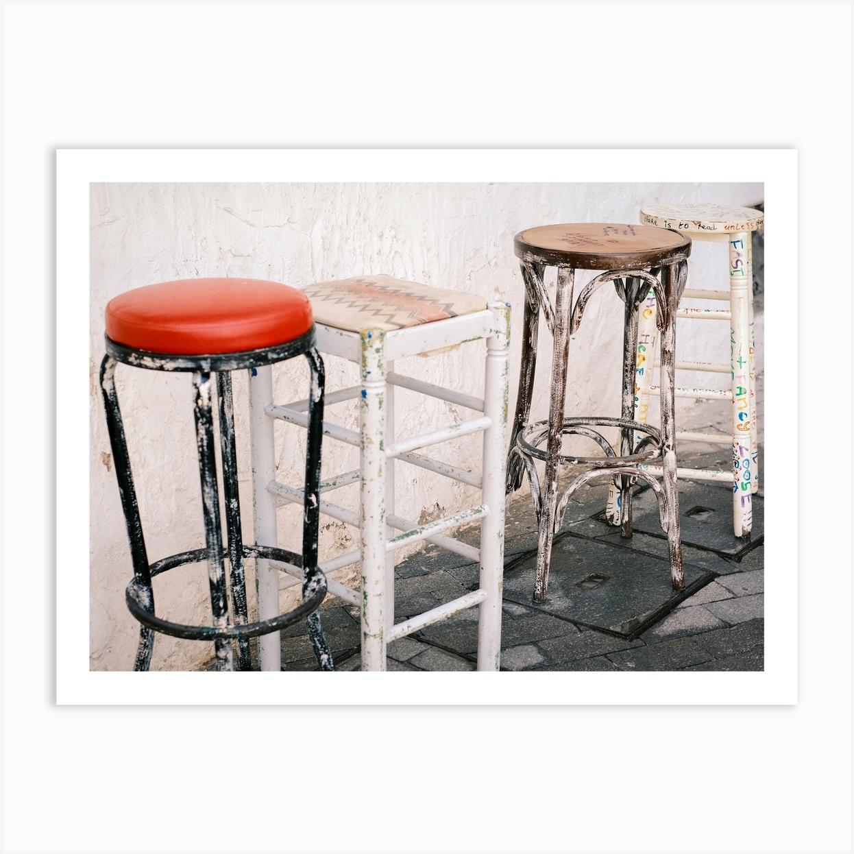 Bar Stools // Ibiza Travel Photography Art Print by Diana Van Neck Travel photography