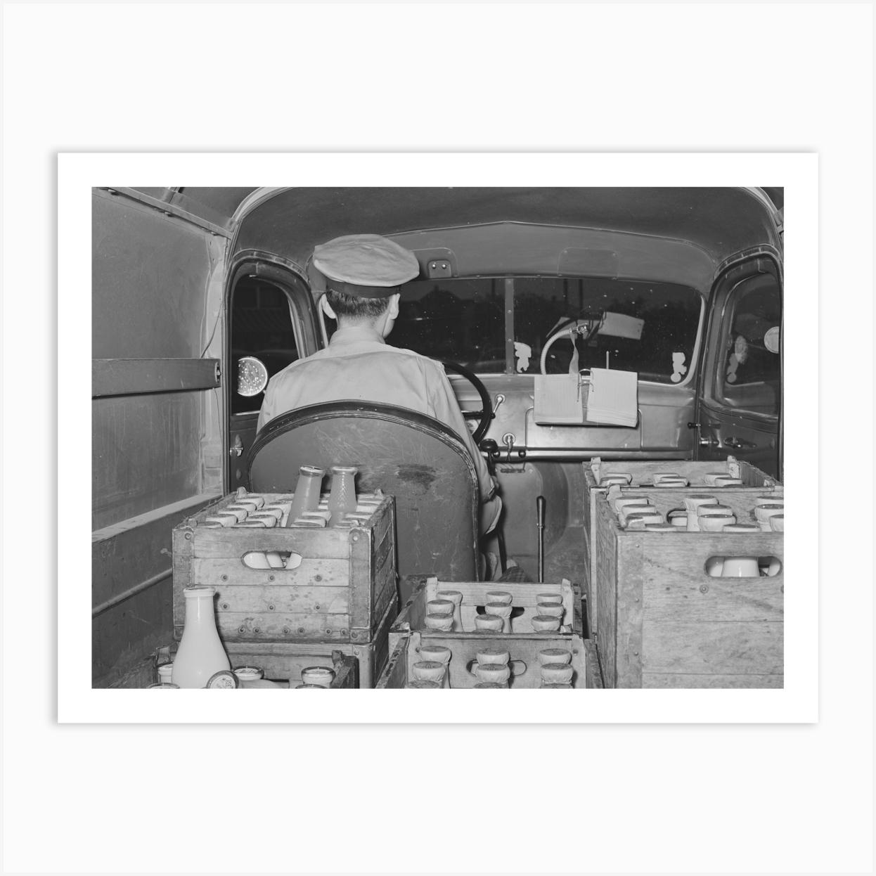 Driver Of Milk Truck Just Before Leaving Creamery, San Angelo, Texas By Russell Lee Art Print by Fy! Classic Art Prints and Posters