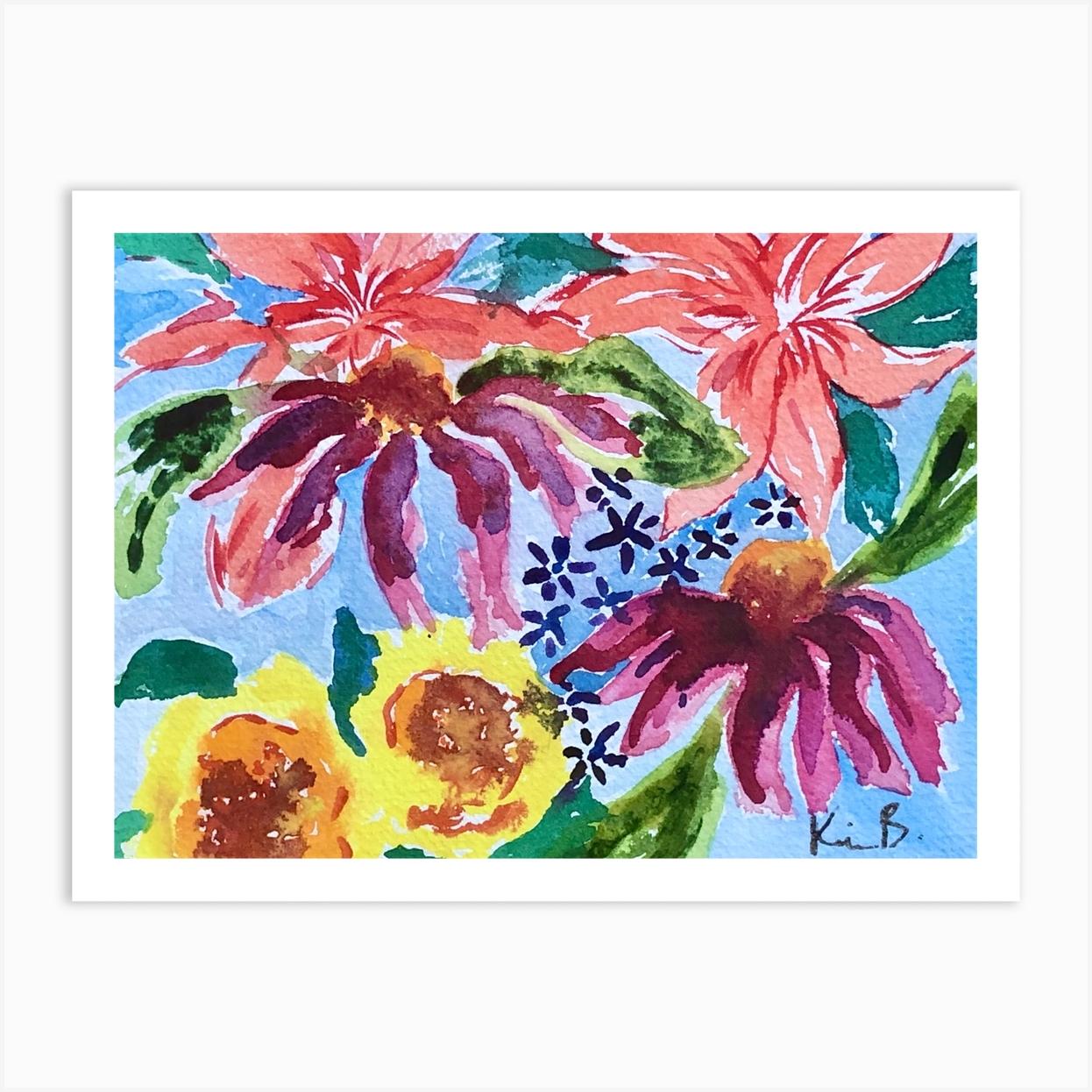 Blue Skies Art Print by Kim B Originals