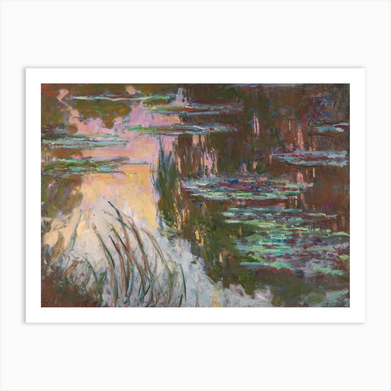 Water Lilies Setting Sun, Claude Monet Art Print by The National Gallery Art Prints and Posters