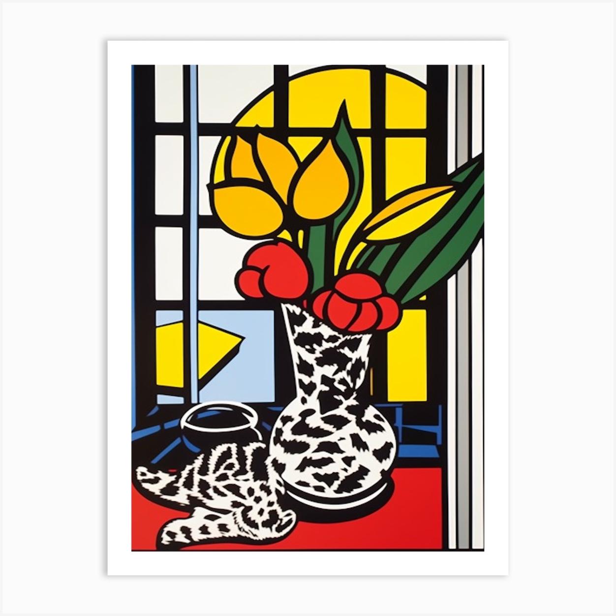 Magonila Flower Still Life 1 Pop Art Style Art Print by Flora Expressions