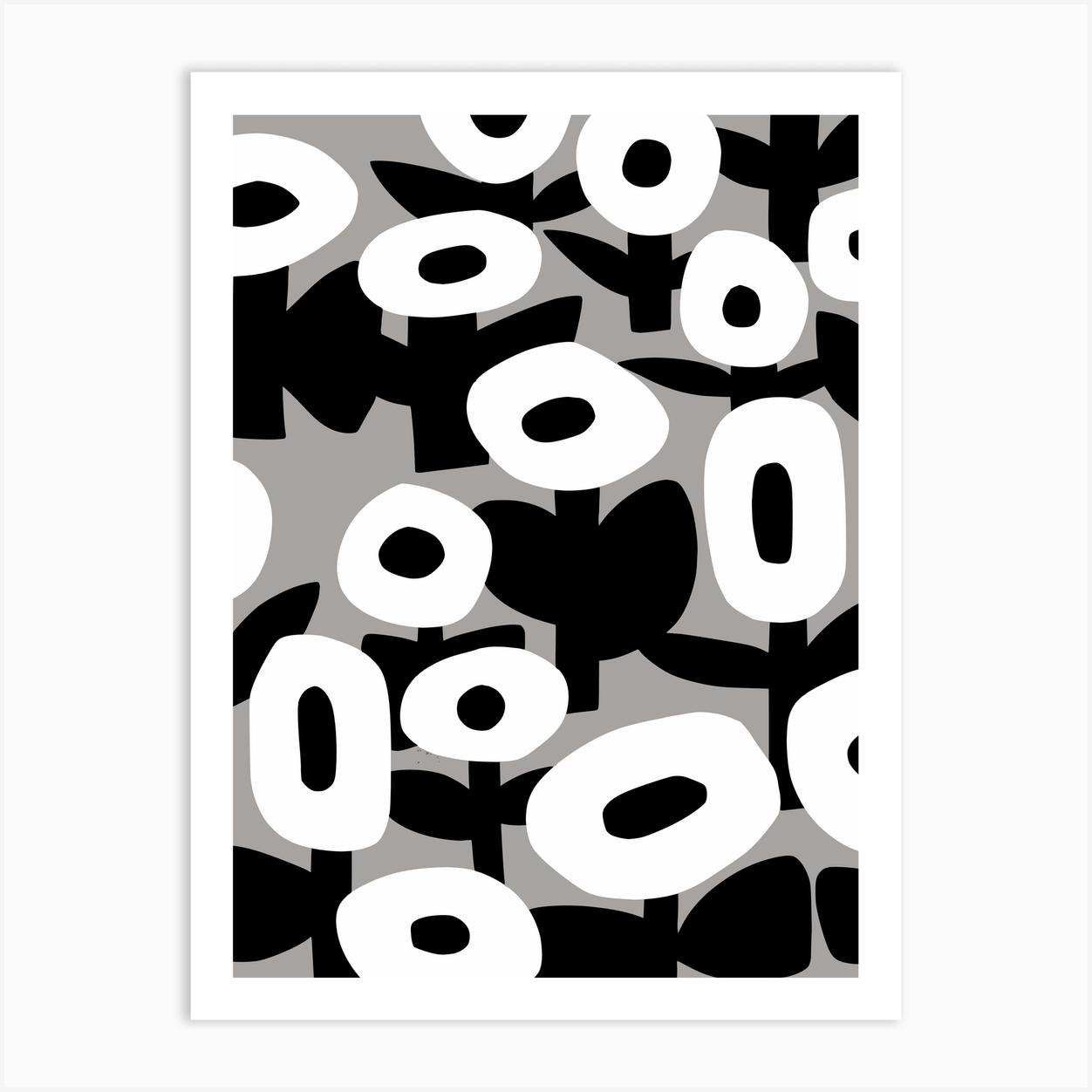 Whimsical Doughnut Flower Art Print by Little Dean