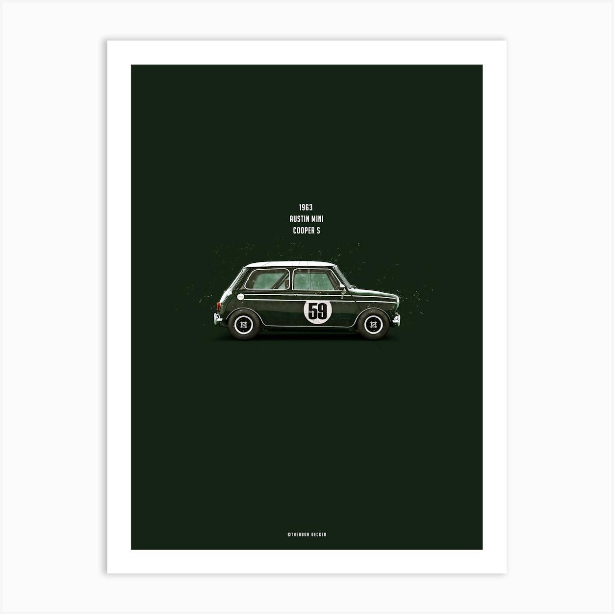 Cars in Colors, Mini Cooper S Art Print by Theo's Picture Factory