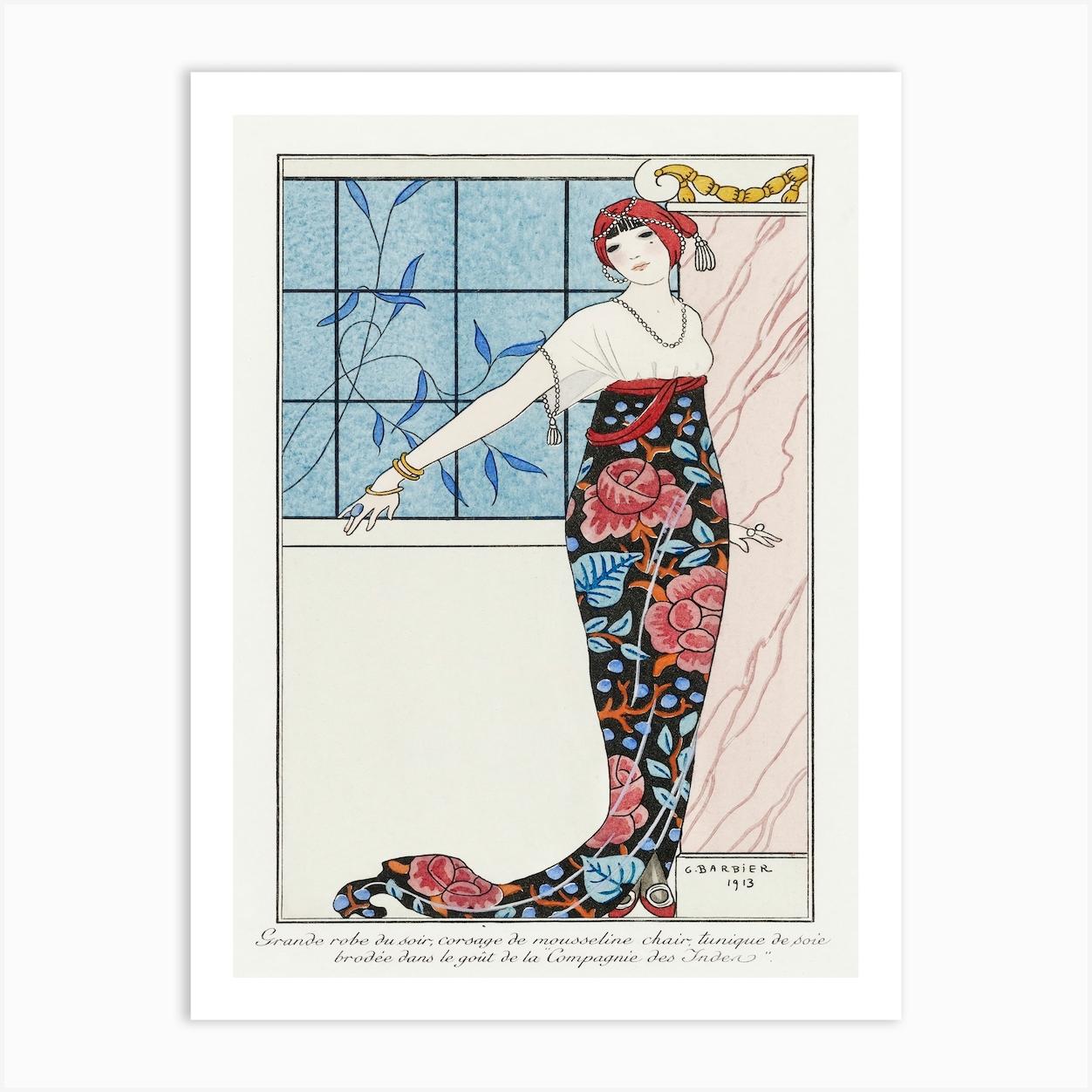 Costumes Parisiens Grande Robe Du Soir From Journal Des Dames Et Des Modes (1913), George Barbier Art Print by Fy! Classic Art Prints and Posters