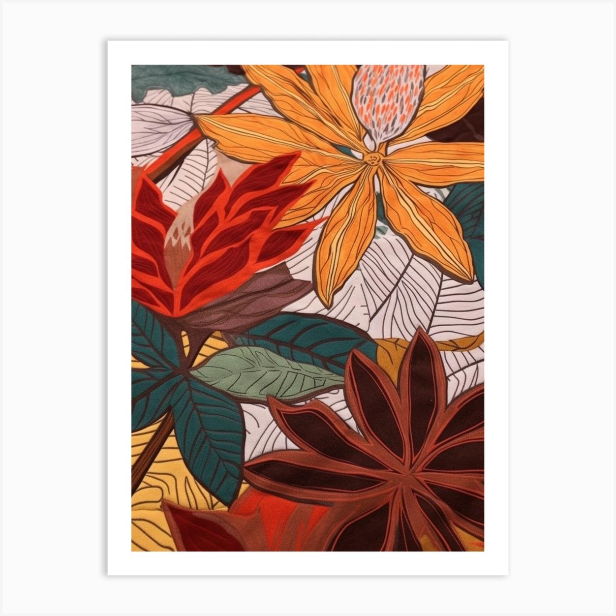 Fall Botanicals Poinsettia 1 Art Print by Autumn Aura Prints