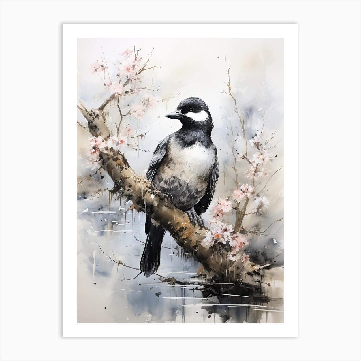 Platypus, Japanese Brush Painting, Ukiyo E, Minimal 4 Art Print by Ukiyo-e Wonders