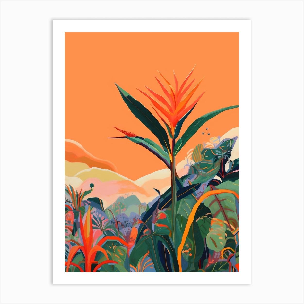 Boho Plant Painting Bird Of Paradise 1 Poster