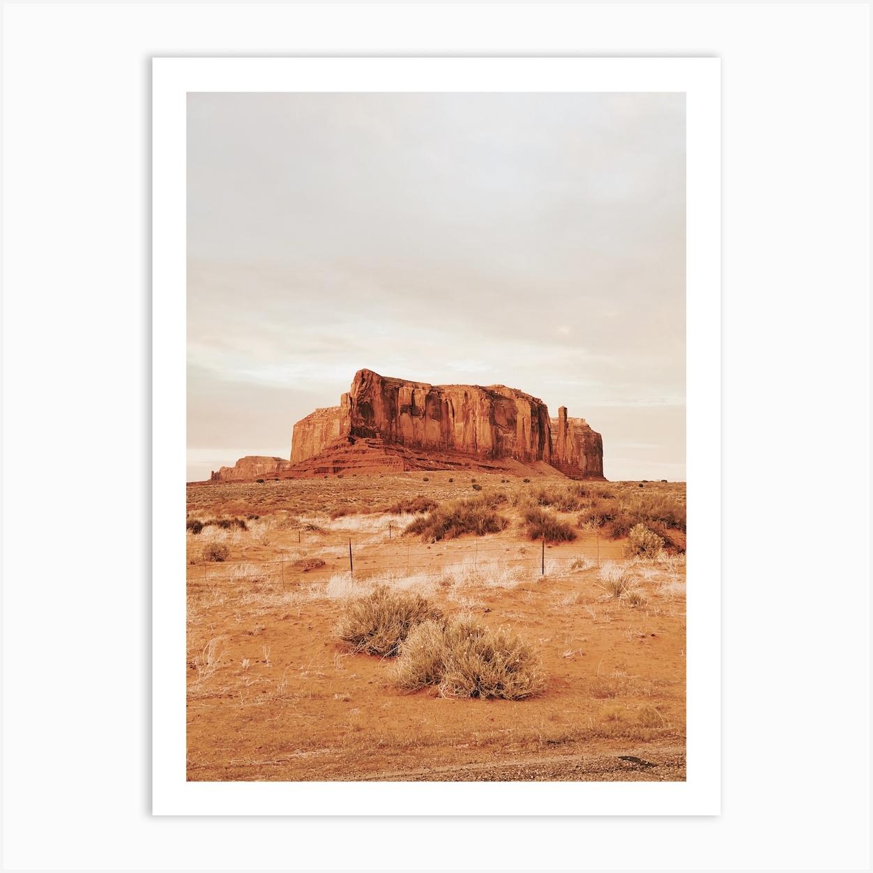 Warm Desert Mesa Art Print by Inkish Prints