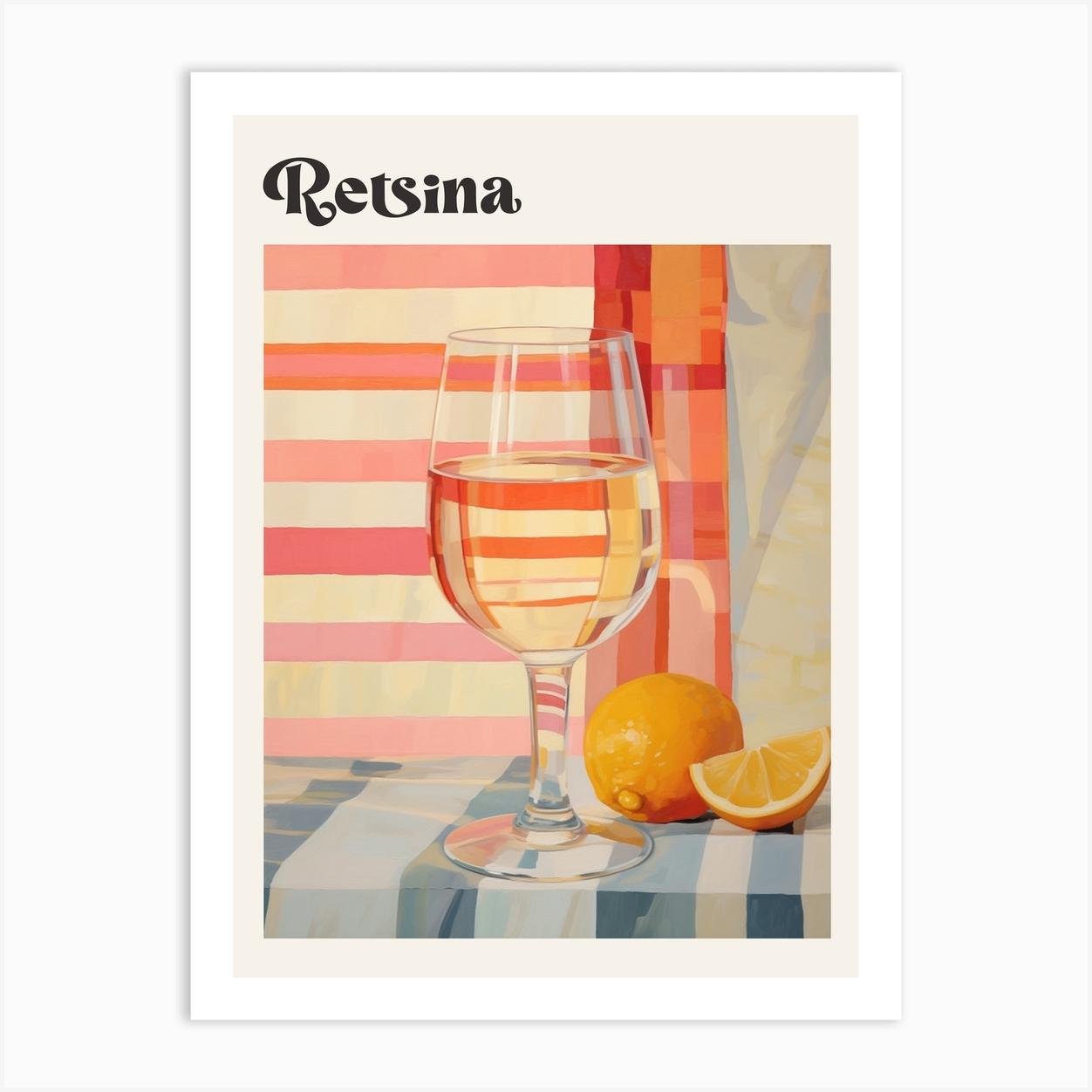 Retsina 4 Retro Cocktail Poster Art Print by MedArt