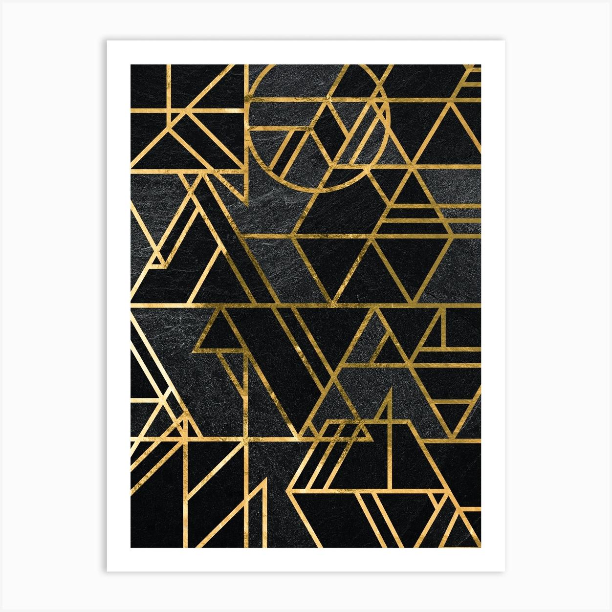 Deco Canvas Print - Gold Art deco Art Print by Synthwave1950
