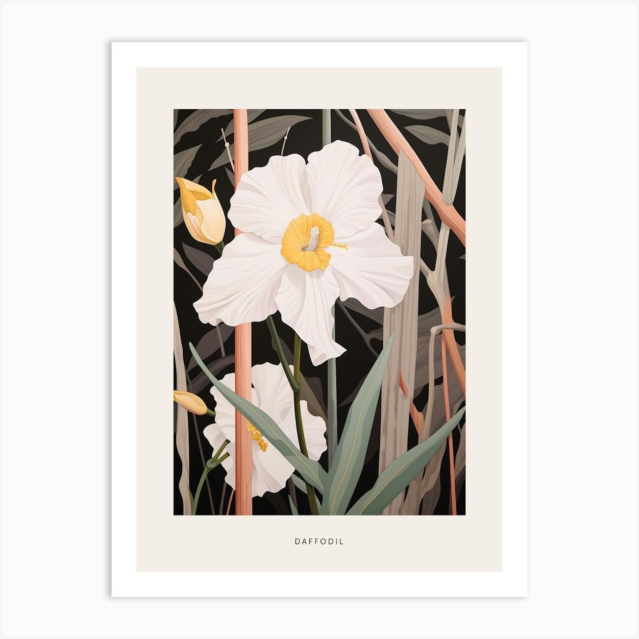 Flower Illustration Daffodil 3 Poster Art Print by Botanic Studio