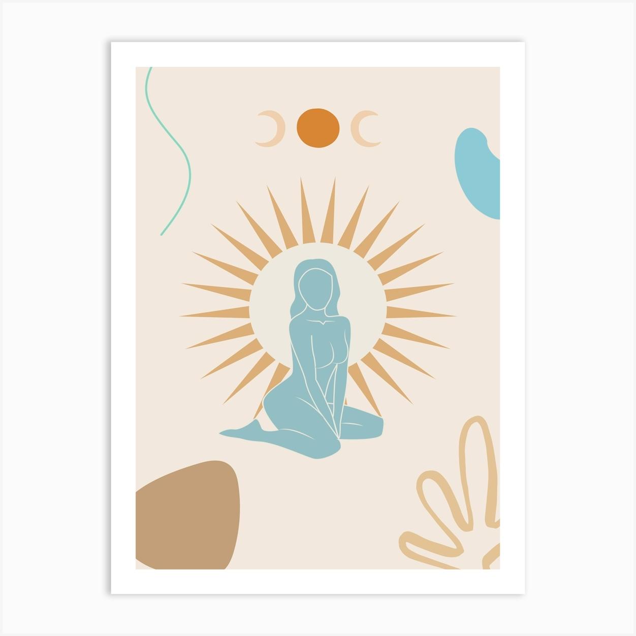Aphrodisiac. Boho Mystical Girl — boho poster, boho wall art 1 Art Print by Synthwave1950