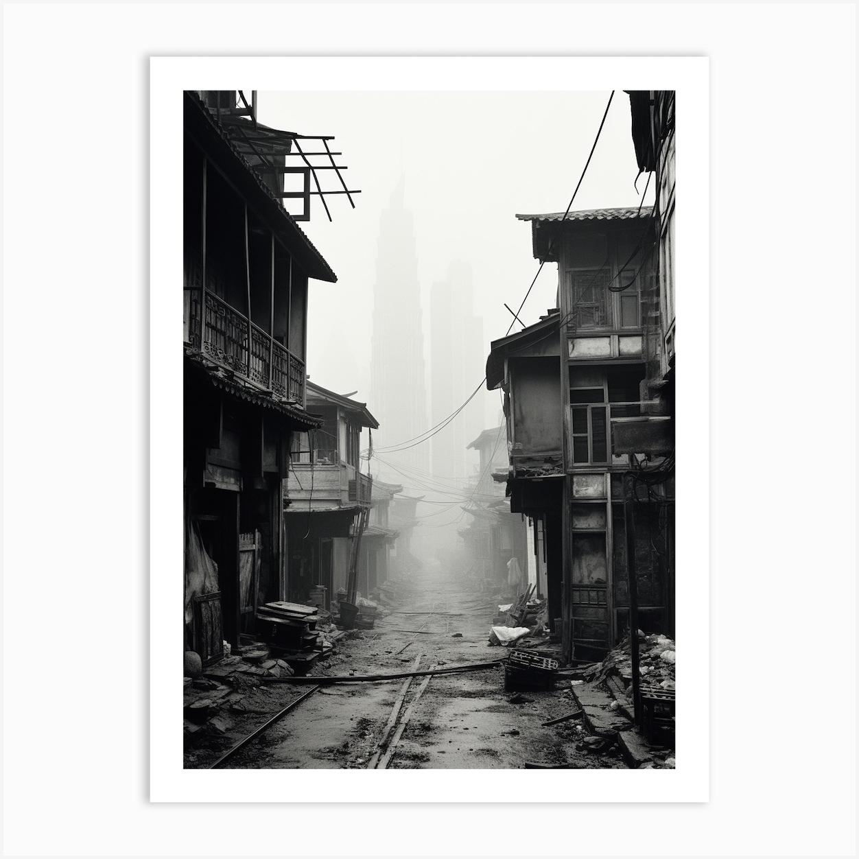 Chongqing, China, Black And White Old Photo 4 Art Print by Monochrome Vistas