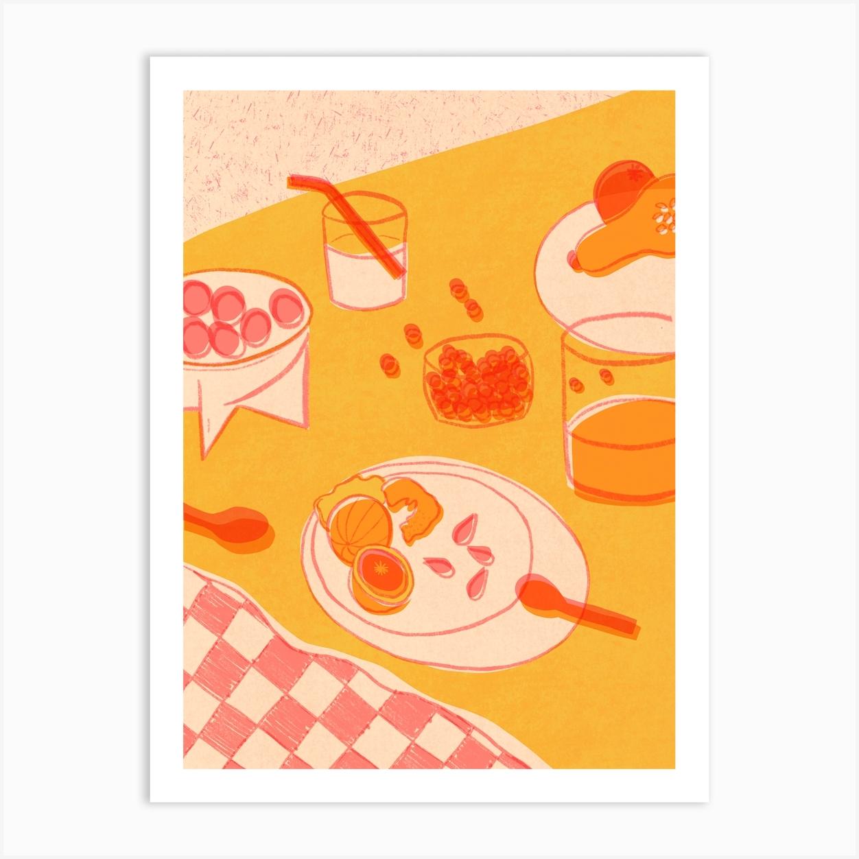 Breakfast In Bed Art Print by orlorart