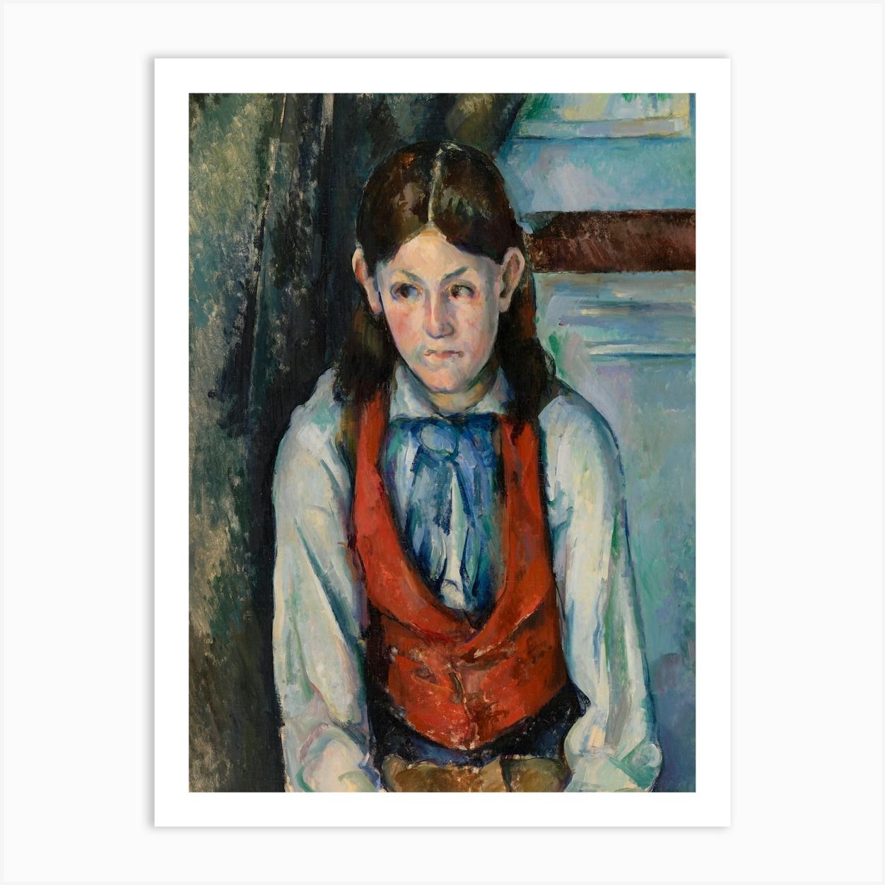 Boy In A Red Vest, Paul Cézanne Art Print by Fy! Classic Art Prints and Posters