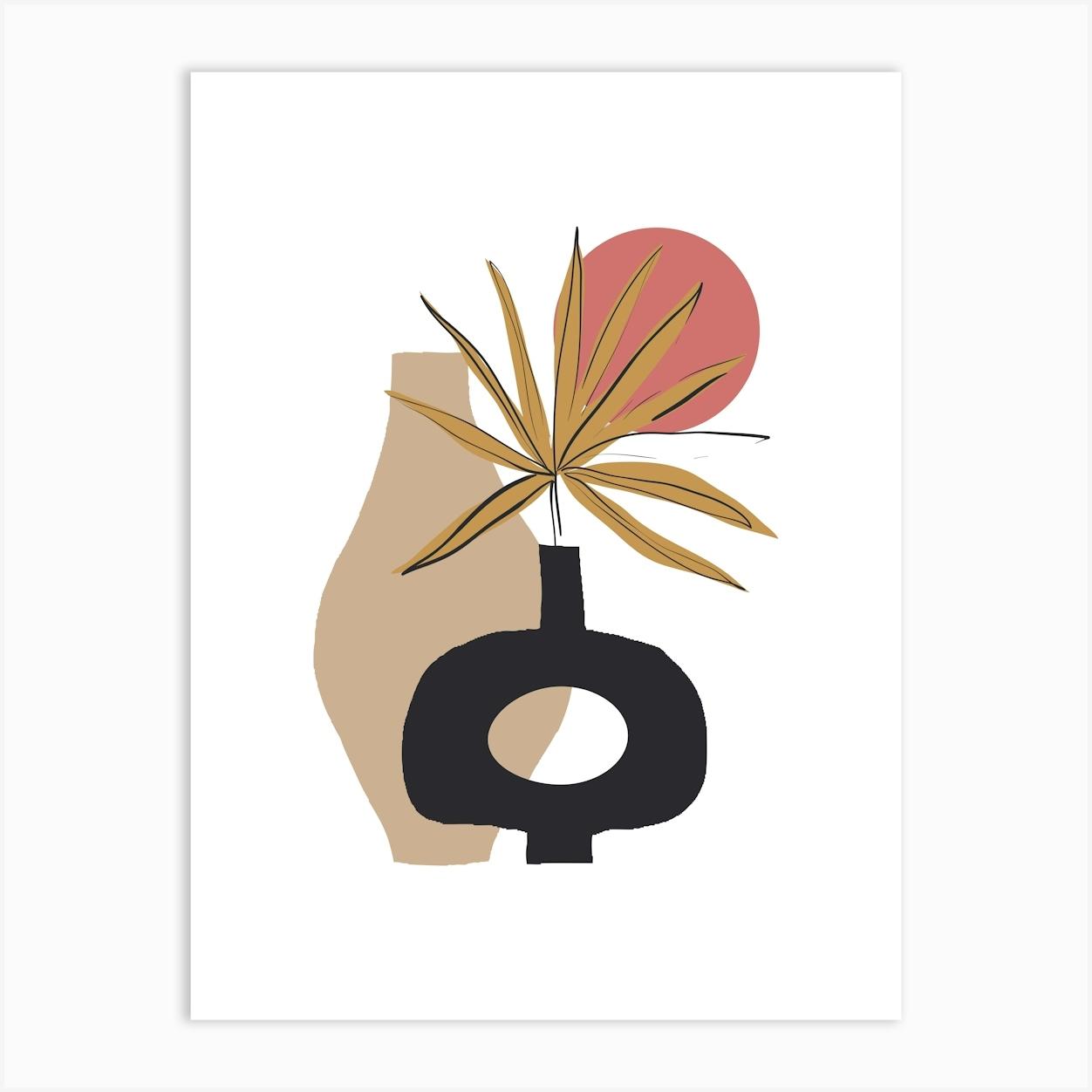 Doughnut Shaped Vases Sun Art Print by Mambo