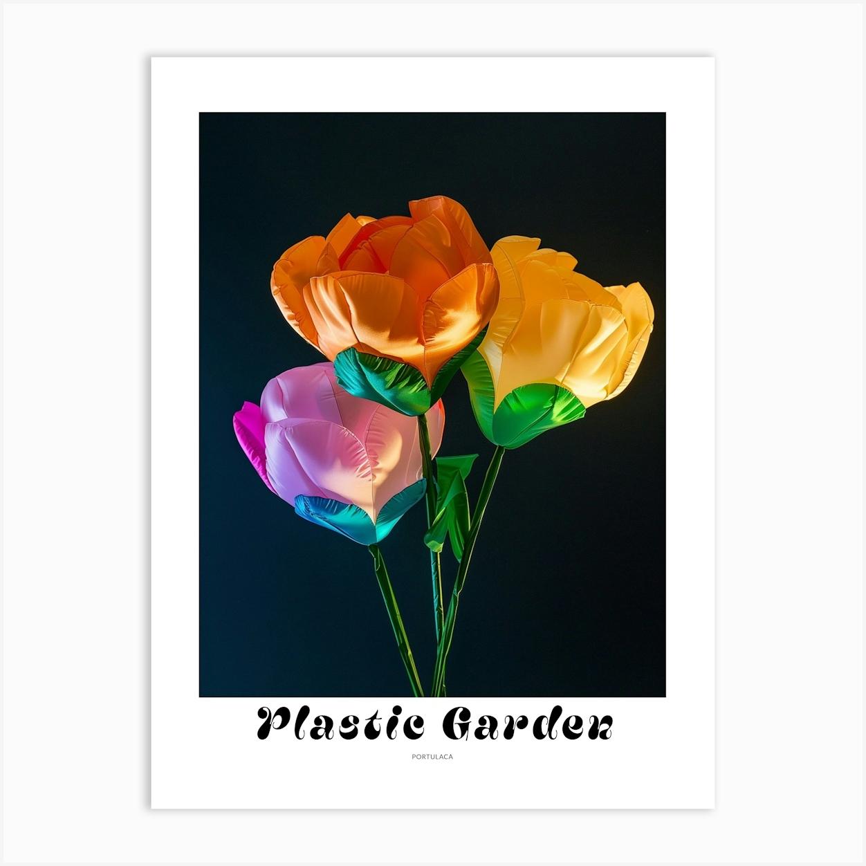 Bright Inflatable Flowers Poster Portulaca 2 Art Print by Botanic Studio