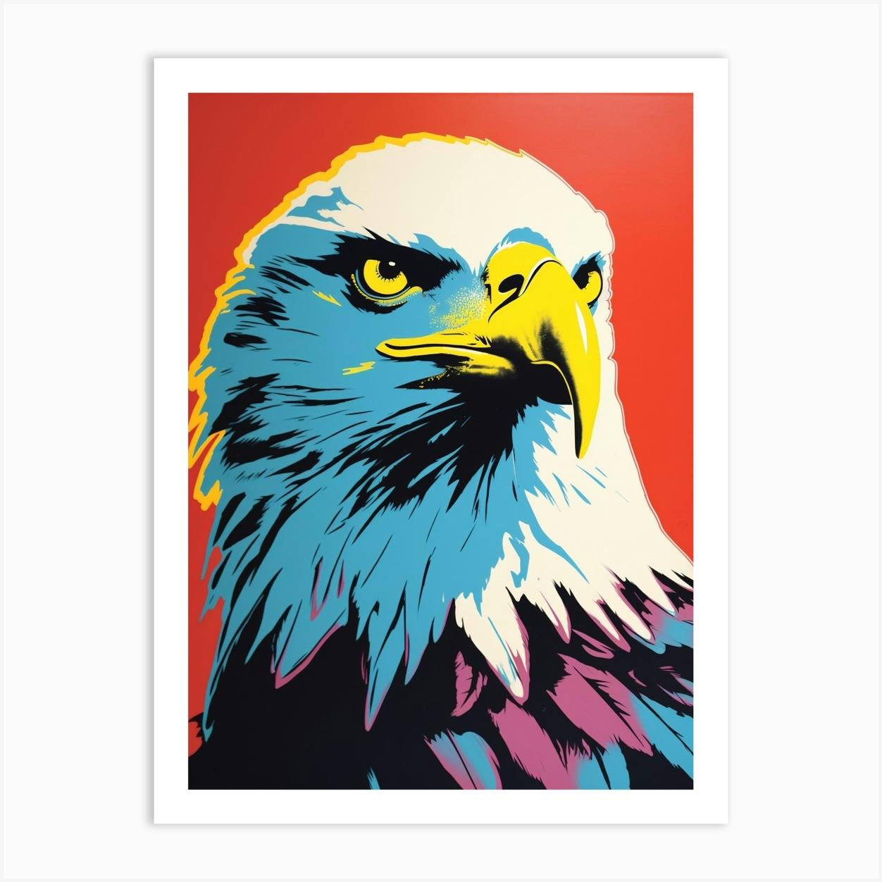 Andy Warhol Style Bird Bald Eagle 3 Póster