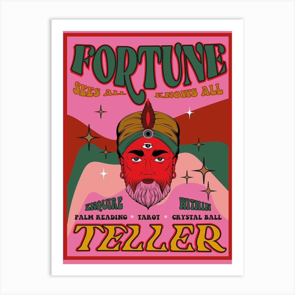 Pink Fortune Teller Art Print by Girl Visual