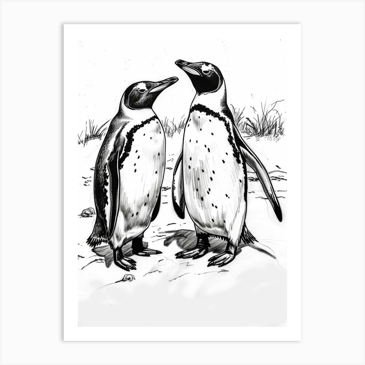 King Penguin Squabbling Over Territory 2 Art Print by Energy of the Sea