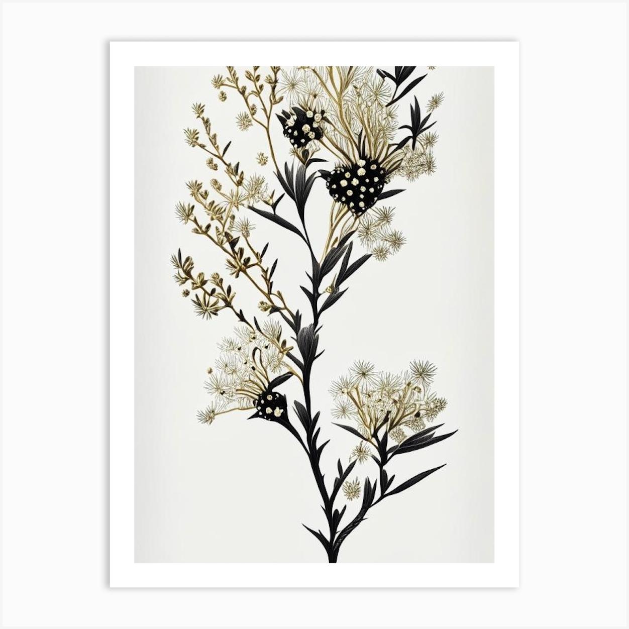 Joshua Tree Pattern Gold And Black (4) Art Print by Arboreal Impressions