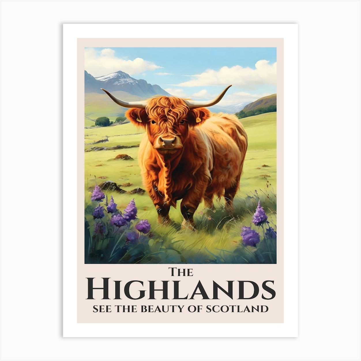 Highlands Highland Cow Art Print by Charnwood Prints