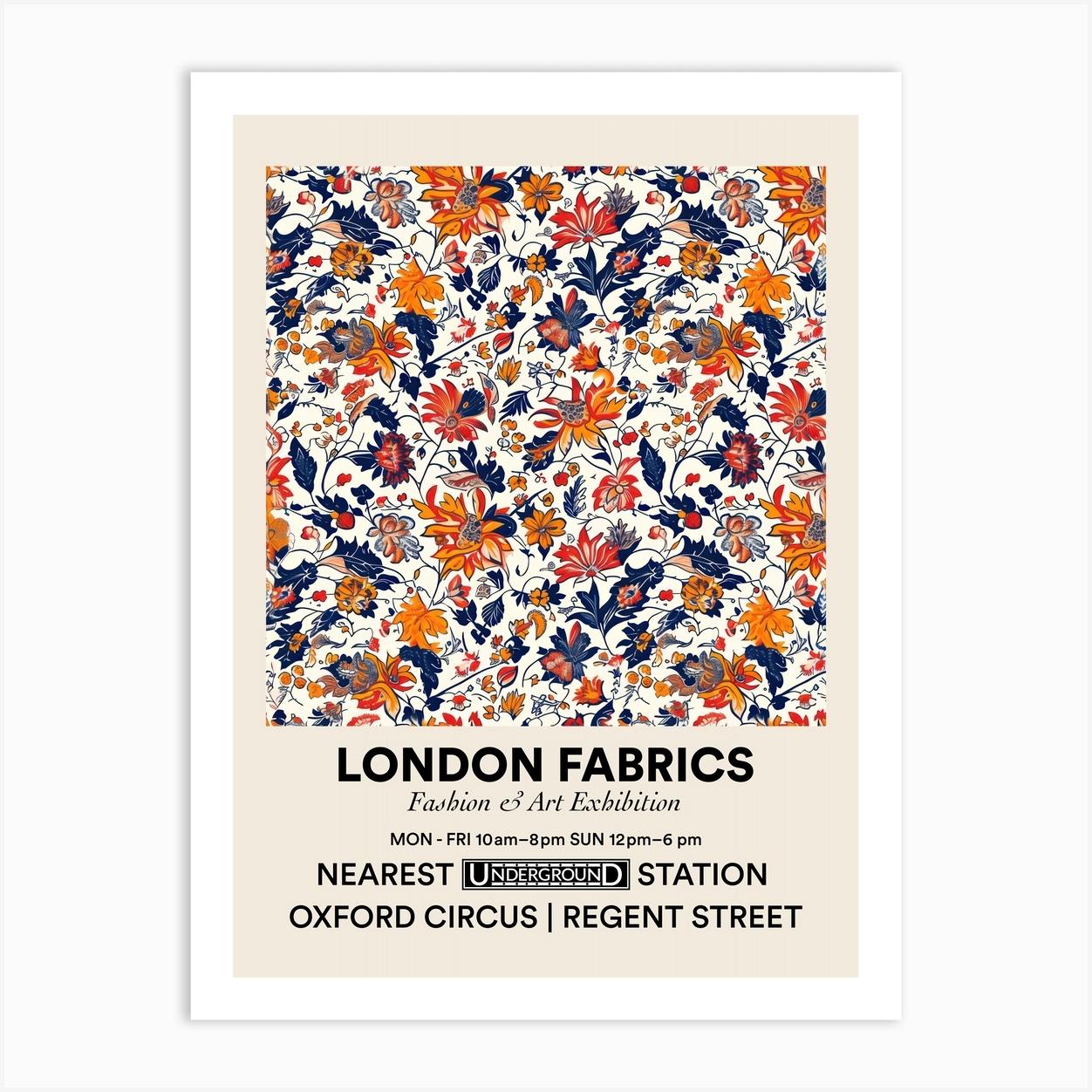 Poster Jasmine Jive Bloom London Fabrics Floral Pattern 3 Art Print by House of Patterns
