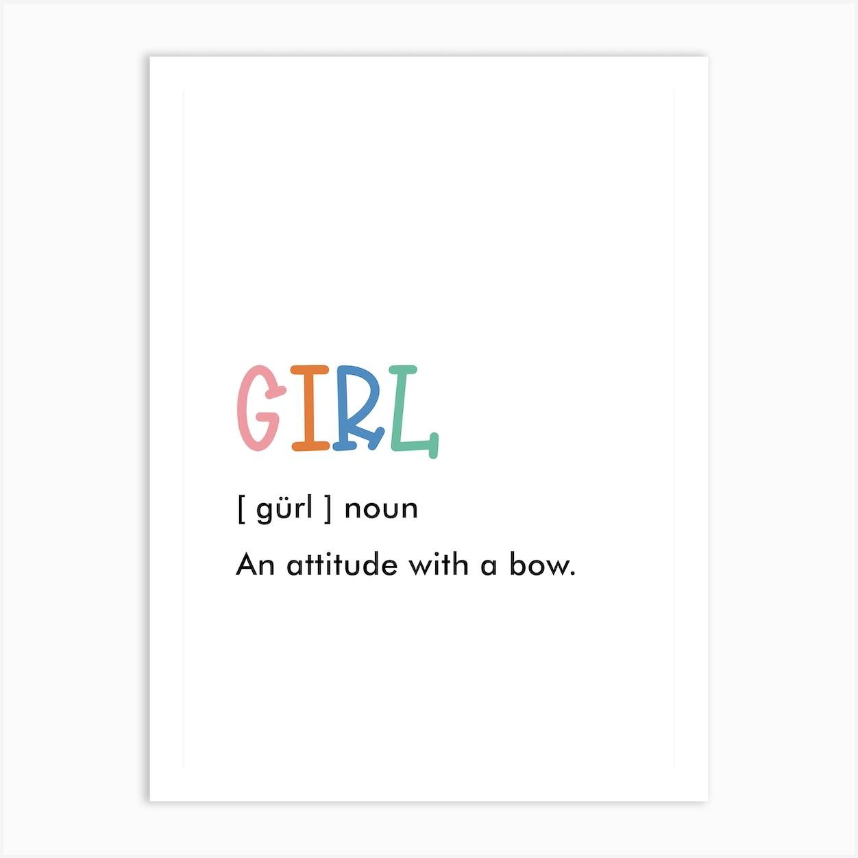 Girl White Art Print by Scandinavian Design