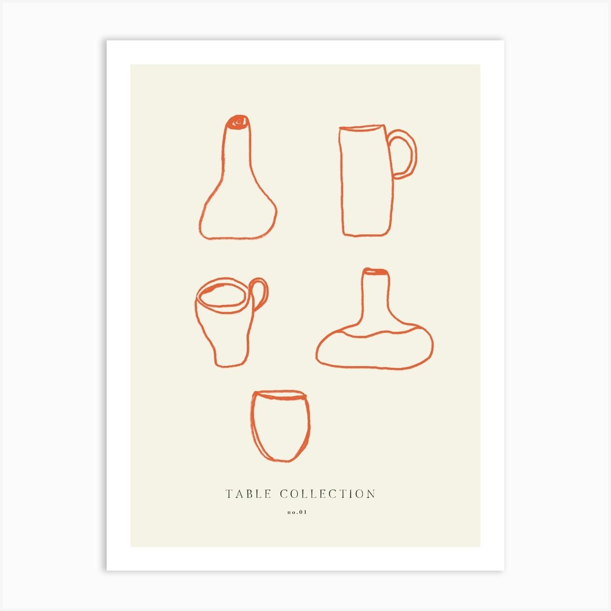 Table Collection Art Print by Lara's Wonderland
