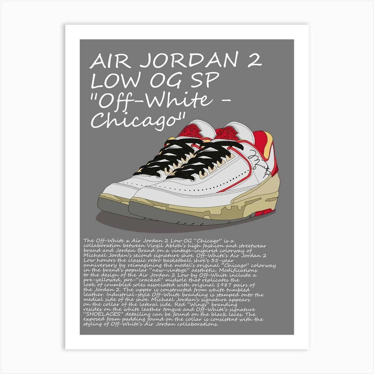 Air Jordan Low Og Sp Off White Chicago Art Print by Setia Kicks