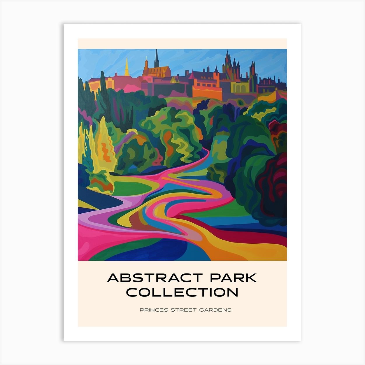 Abstract Park Collection Poster Princes Street Gardens Edinburgh Scotland 3 Art Print by Hue Horizons Art Prints
