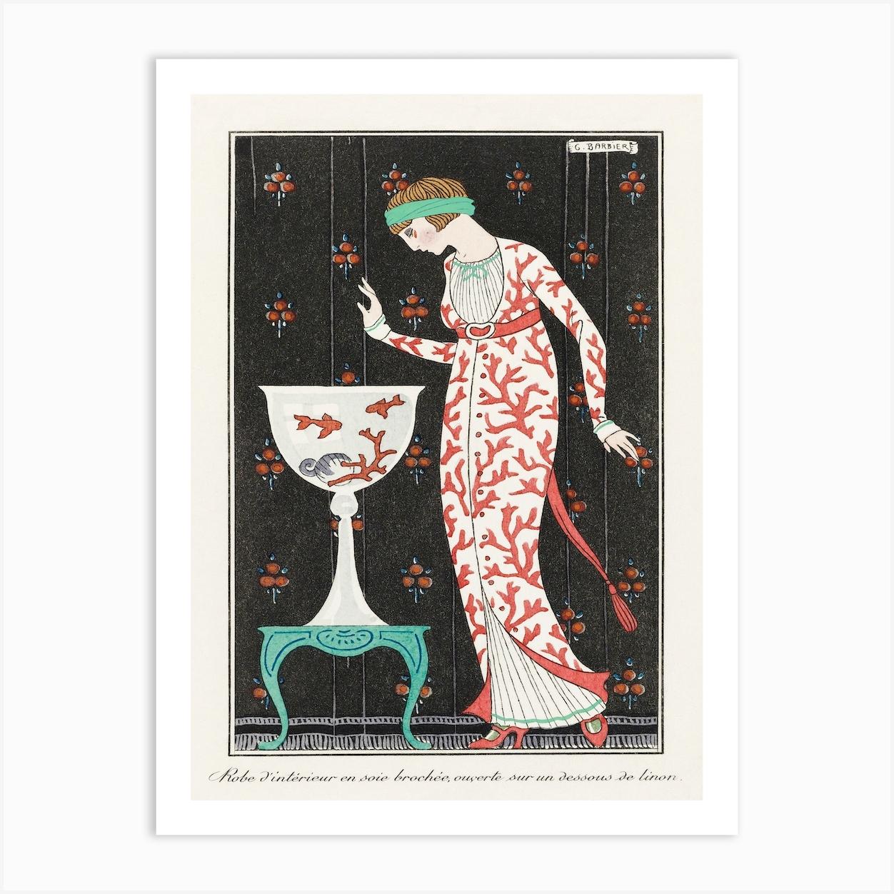 Costumes Parisiens Grande Robe Du Soir From Journal Des Dames Et Des, George Barbier Art Print by Fy! Classic Art Prints and Posters