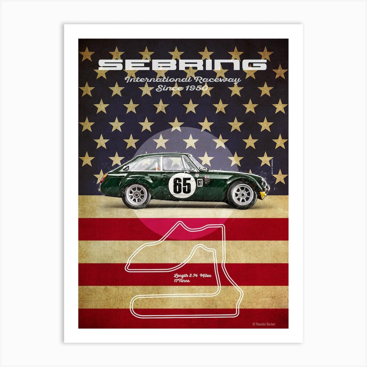 Sebring MGB GT Competition Vintage Art Print by Theo's Picture Factory