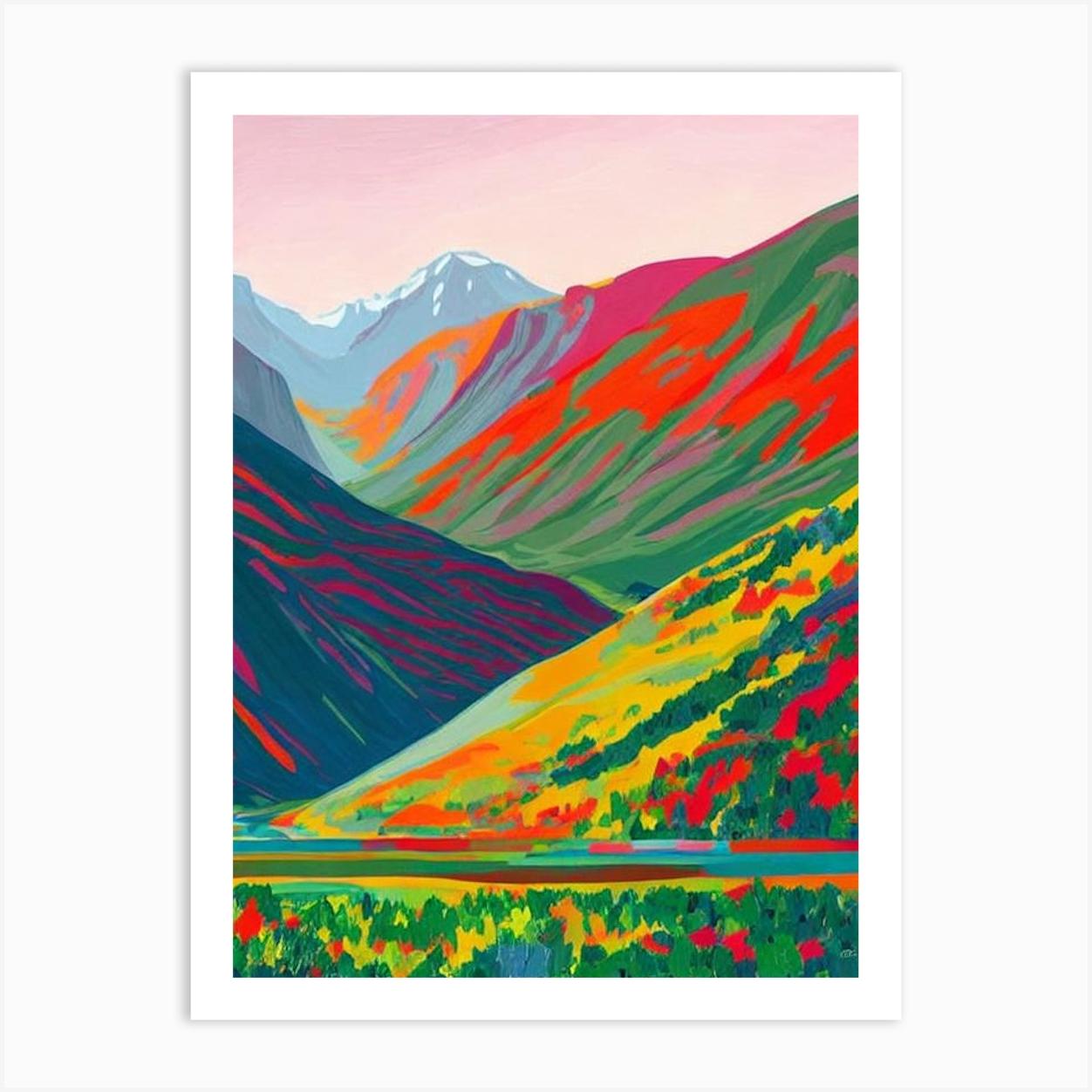 Jostedalsbreen National Park Norway Abstract Colourful Art Print by National Park Posters