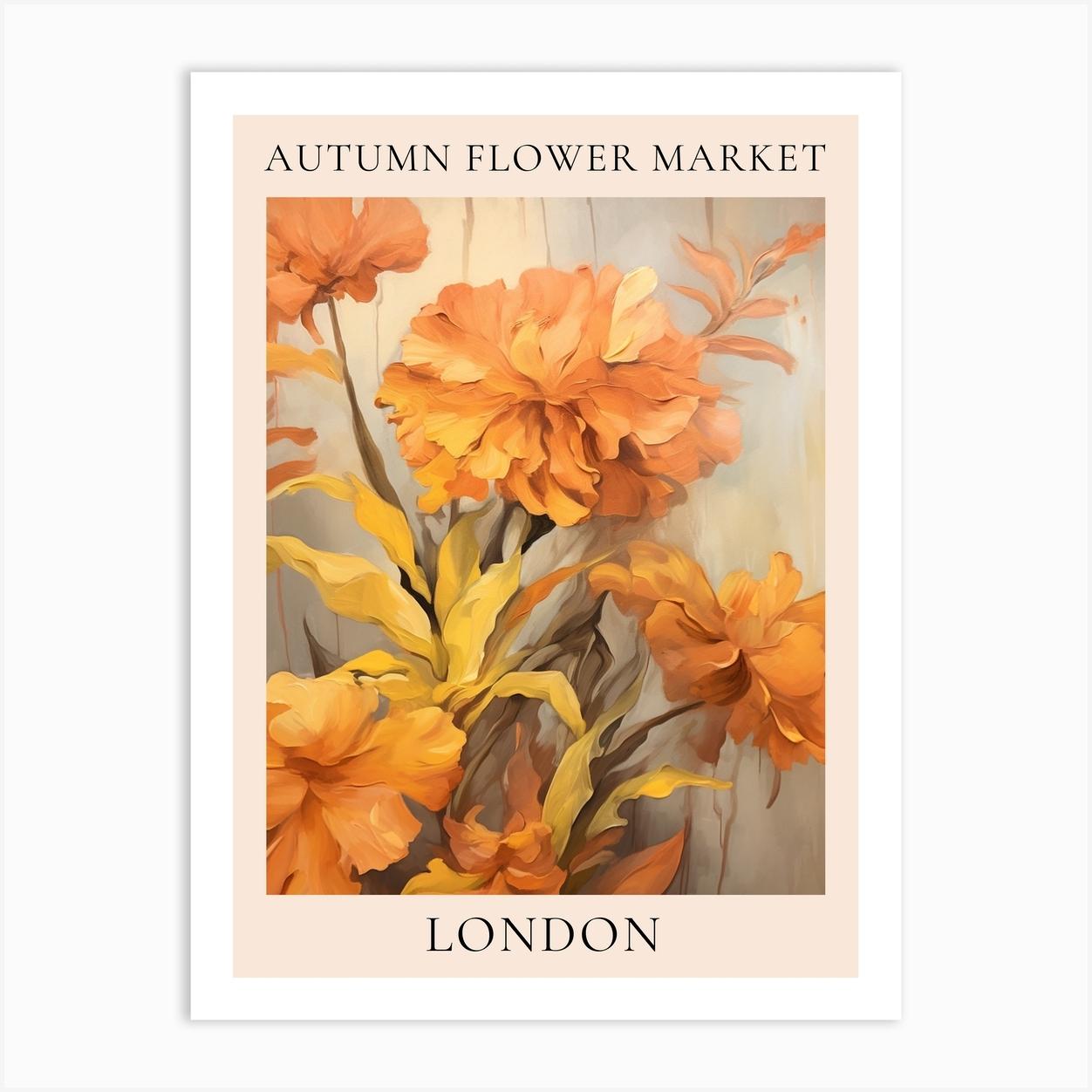 Autumn Flower Market Poster London 2 Póster