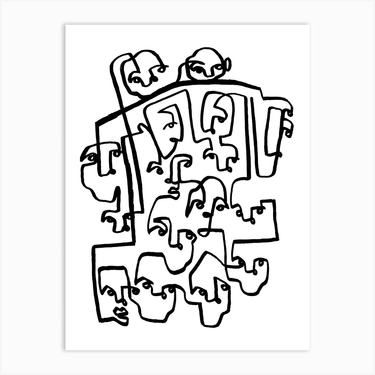 Face Book 11 Art Print by Julia Hariri